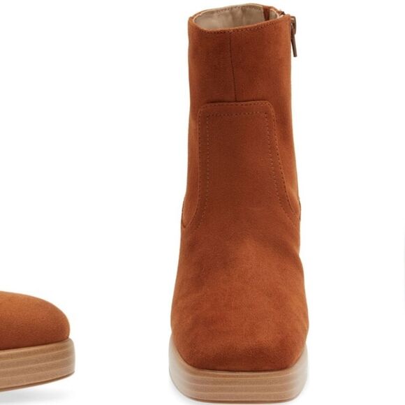 New BP Keyla Platform Bootie Camel Brown Tan Ankle Boots Size 7 - Picture 4 of 7